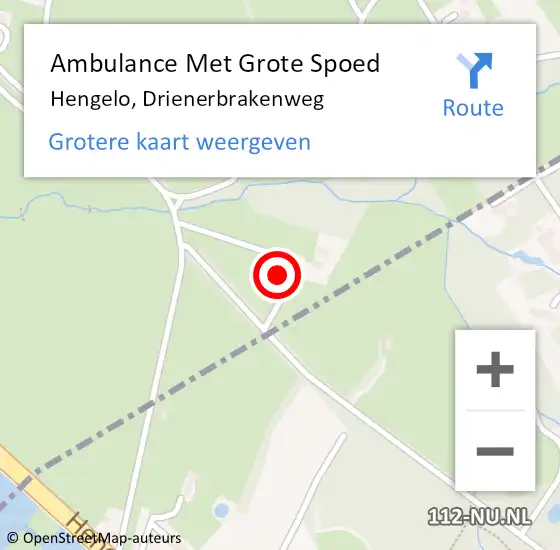 Locatie op kaart van de 112 melding: Ambulance Met Grote Spoed Naar Hengelo, Drienerbrakenweg op 7 oktober 2022 17:14