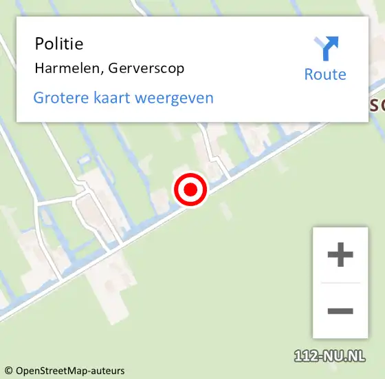 Locatie op kaart van de 112 melding: Politie Harmelen, Gerverscop op 7 oktober 2022 17:50