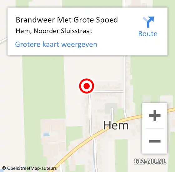 Locatie op kaart van de 112 melding: Brandweer Met Grote Spoed Naar Hem, Noorder Sluisstraat op 31 juli 2014 17:38