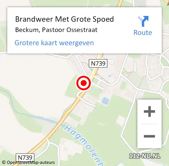 Locatie op kaart van de 112 melding: Brandweer Met Grote Spoed Naar Beckum, Pastoor Ossestraat op 31 juli 2014 17:45