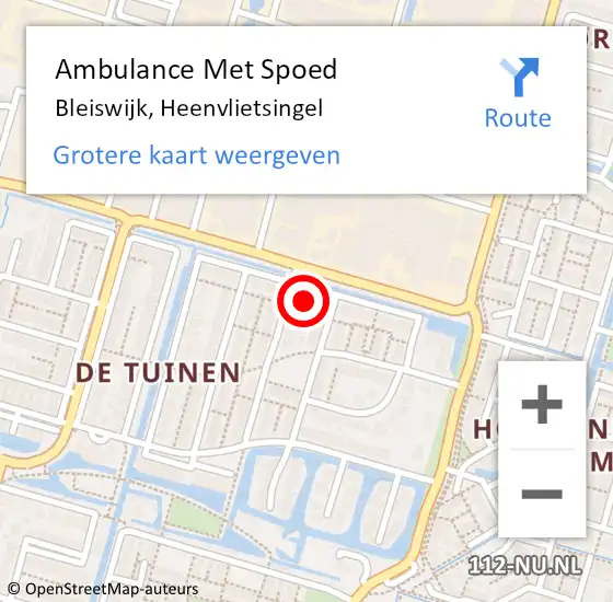 Locatie op kaart van de 112 melding: Ambulance Met Spoed Naar Bleiswijk, Heenvlietsingel op 7 oktober 2022 19:03