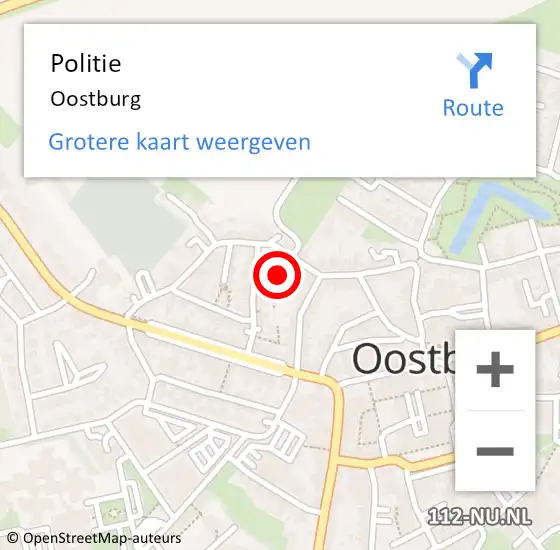 Locatie op kaart van de 112 melding: Politie Oostburg op 7 oktober 2022 19:23