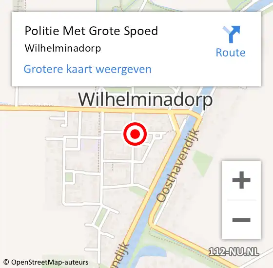 Locatie op kaart van de 112 melding: Politie Met Grote Spoed Naar Wilhelminadorp op 7 oktober 2022 19:54
