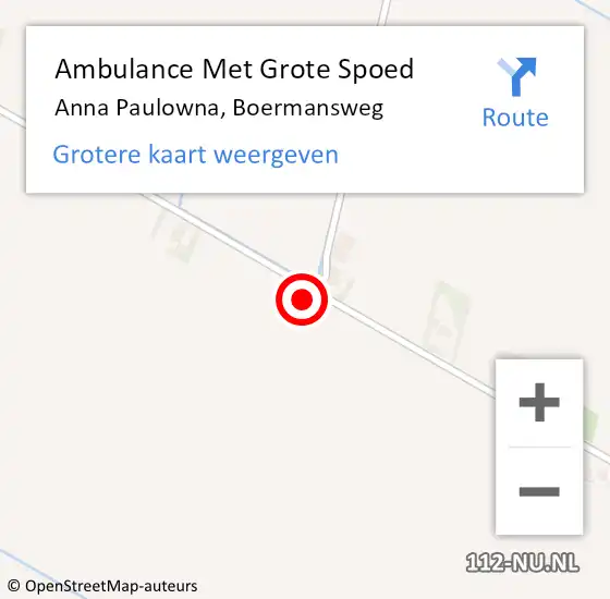Locatie op kaart van de 112 melding: Ambulance Met Grote Spoed Naar Anna Paulowna, Boermansweg op 7 oktober 2022 19:55