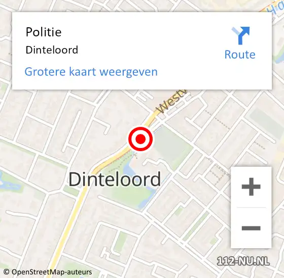 Locatie op kaart van de 112 melding: Politie Dinteloord op 7 oktober 2022 20:24