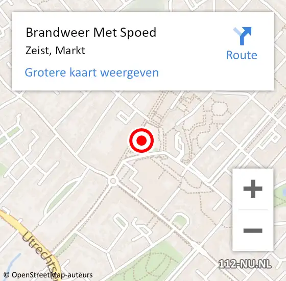 Locatie op kaart van de 112 melding: Brandweer Met Spoed Naar Zeist, Markt op 7 oktober 2022 20:27