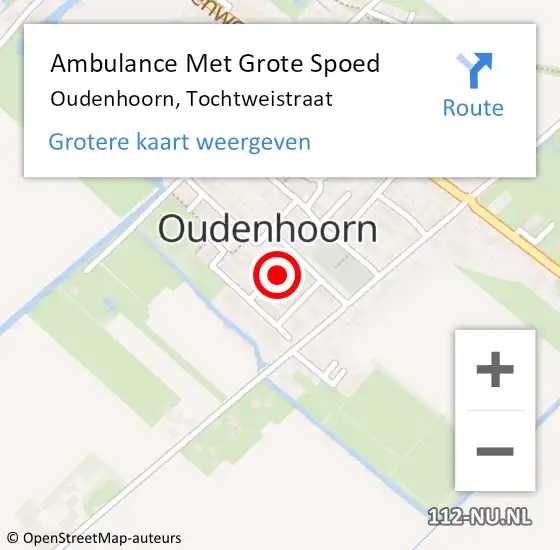Locatie op kaart van de 112 melding: Ambulance Met Grote Spoed Naar Oudenhoorn, Tochtweistraat op 7 oktober 2022 21:10