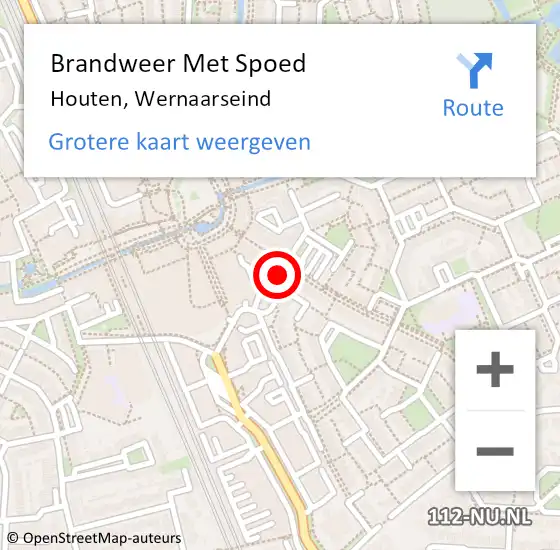 Locatie op kaart van de 112 melding: Brandweer Met Spoed Naar Houten, Wernaarseind op 7 oktober 2022 22:10