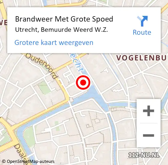 Locatie op kaart van de 112 melding: Brandweer Met Grote Spoed Naar Utrecht, Bemuurde Weerd W.Z. op 7 oktober 2022 22:42