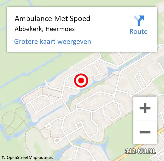 Locatie op kaart van de 112 melding: Ambulance Met Spoed Naar Abbekerk, Heermoes op 7 oktober 2022 23:23