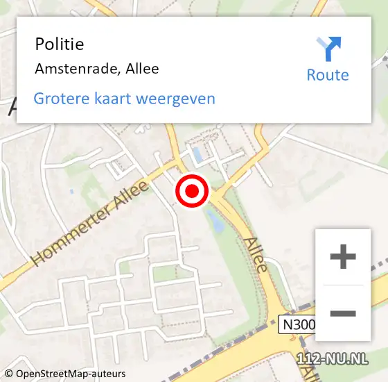 Locatie op kaart van de 112 melding: Politie Amstenrade, Allee op 7 oktober 2022 23:26