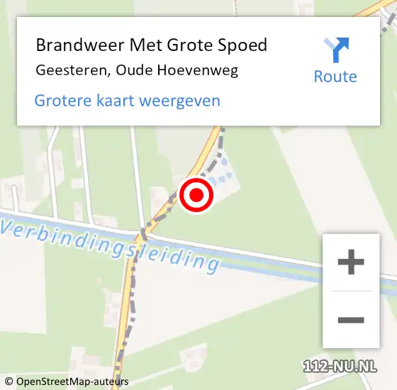 Locatie op kaart van de 112 melding: Brandweer Met Grote Spoed Naar Geesteren, Oude Hoevenweg op 8 oktober 2022 00:16