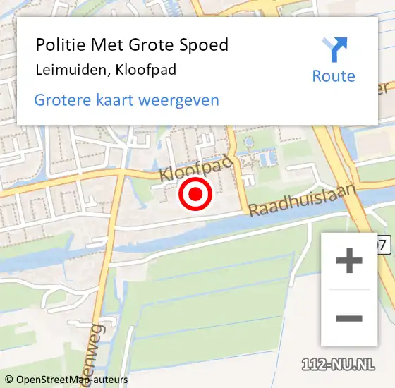 Locatie op kaart van de 112 melding: Politie Met Grote Spoed Naar Leimuiden, Kloofpad op 8 oktober 2022 00:31