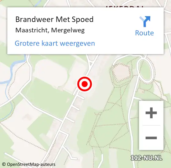 Locatie op kaart van de 112 melding: Brandweer Met Spoed Naar Maastricht, Mergelweg op 8 oktober 2022 01:00