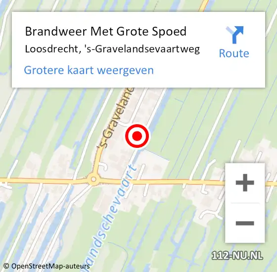 Locatie op kaart van de 112 melding: Brandweer Met Grote Spoed Naar Loosdrecht, 's-Gravelandsevaartweg op 8 oktober 2022 02:15