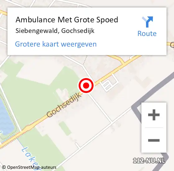 Locatie op kaart van de 112 melding: Ambulance Met Grote Spoed Naar Siebengewald, Gochsedijk op 8 oktober 2022 02:17