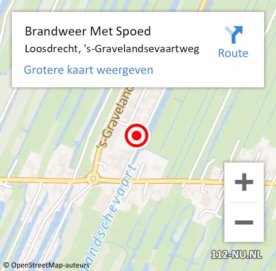 Locatie op kaart van de 112 melding: Brandweer Met Spoed Naar Loosdrecht, 's-Gravelandsevaartweg op 8 oktober 2022 02:50