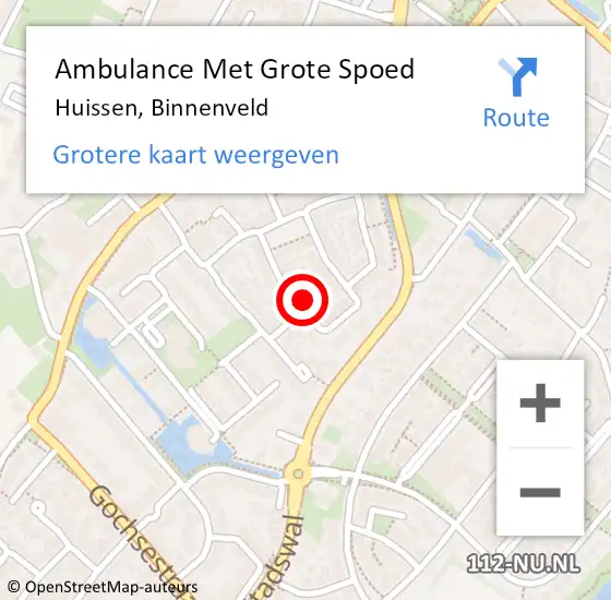 Locatie op kaart van de 112 melding: Ambulance Met Grote Spoed Naar Huissen, Binnenveld op 8 oktober 2022 03:42