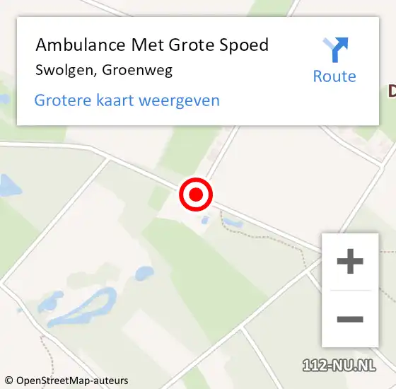 Locatie op kaart van de 112 melding: Ambulance Met Grote Spoed Naar Swolgen, Groenweg op 31 juli 2014 18:33