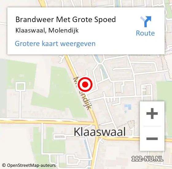 Locatie op kaart van de 112 melding: Brandweer Met Grote Spoed Naar Klaaswaal, Molendijk op 8 oktober 2022 05:33