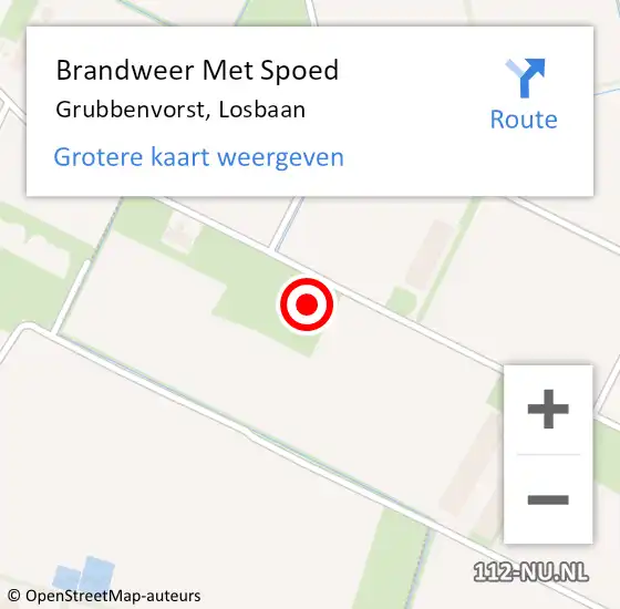 Locatie op kaart van de 112 melding: Brandweer Met Spoed Naar Grubbenvorst, Losbaan op 8 oktober 2022 06:20