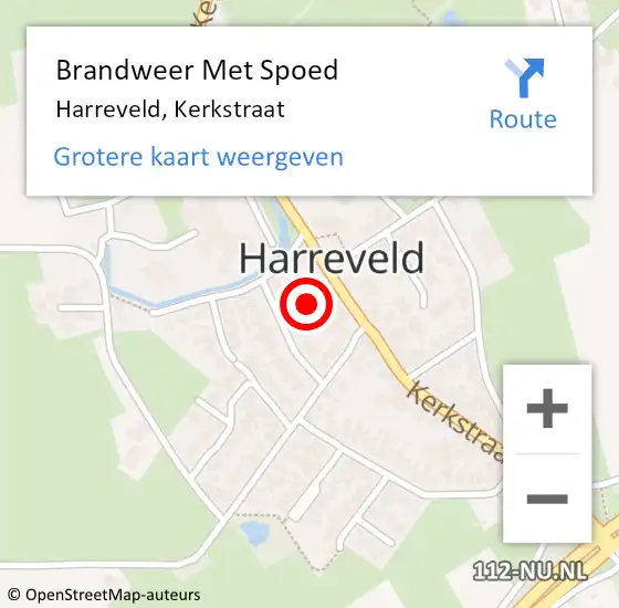 Locatie op kaart van de 112 melding: Brandweer Met Spoed Naar Harreveld, Kerkstraat op 8 oktober 2022 09:39