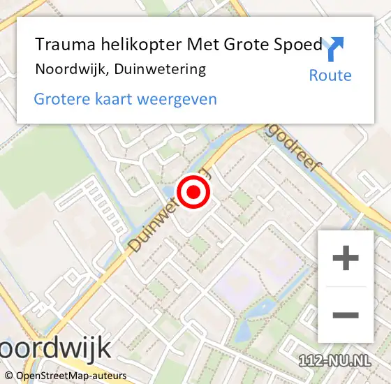 Locatie op kaart van de 112 melding: Trauma helikopter Met Grote Spoed Naar Noordwijk, Duinwetering op 8 oktober 2022 10:14