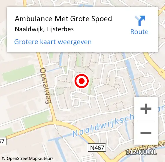 Locatie op kaart van de 112 melding: Ambulance Met Grote Spoed Naar Naaldwijk, Lijsterbes op 8 oktober 2022 10:58