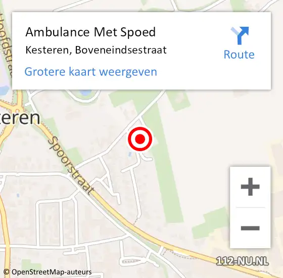 Locatie op kaart van de 112 melding: Ambulance Met Spoed Naar Kesteren, Boveneindsestraat op 8 oktober 2022 11:43