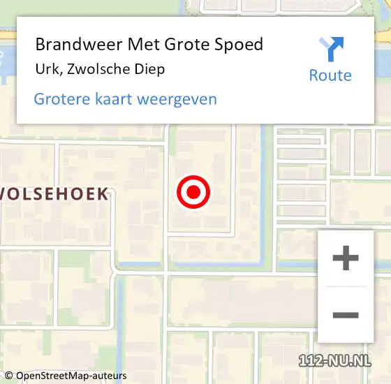 Locatie op kaart van de 112 melding: Brandweer Met Grote Spoed Naar Urk, Zwolsche Diep op 8 oktober 2022 11:44