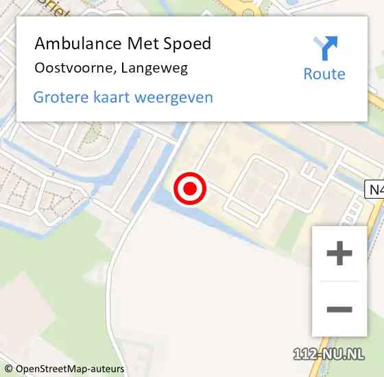 Locatie op kaart van de 112 melding: Ambulance Met Spoed Naar Oostvoorne, Langeweg op 8 oktober 2022 11:48