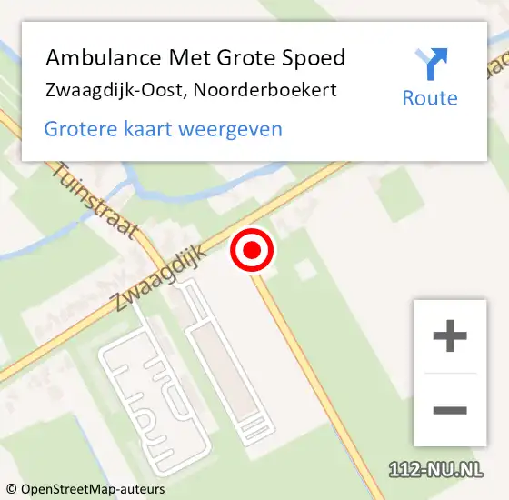 Locatie op kaart van de 112 melding: Ambulance Met Grote Spoed Naar Zwaagdijk-Oost, Noorderboekert op 8 oktober 2022 11:58