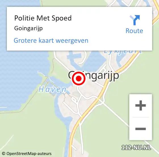 Locatie op kaart van de 112 melding: Politie Met Spoed Naar Goingarijp op 8 oktober 2022 12:28