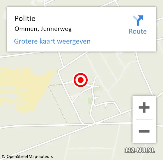 Locatie op kaart van de 112 melding: Politie Ommen, Junnerweg op 8 oktober 2022 12:34