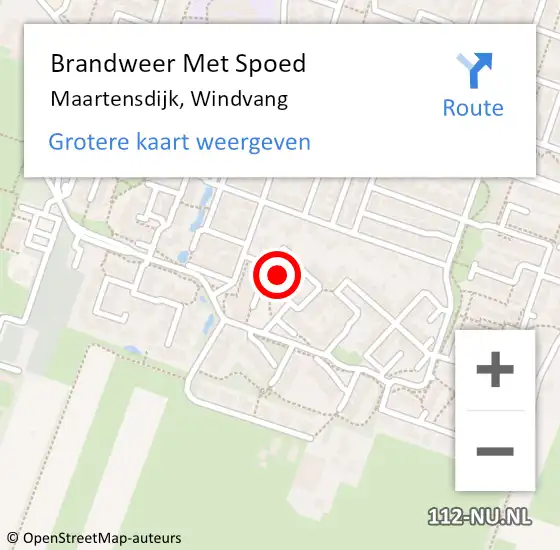 Locatie op kaart van de 112 melding: Brandweer Met Spoed Naar Maartensdijk, Windvang op 8 oktober 2022 12:49