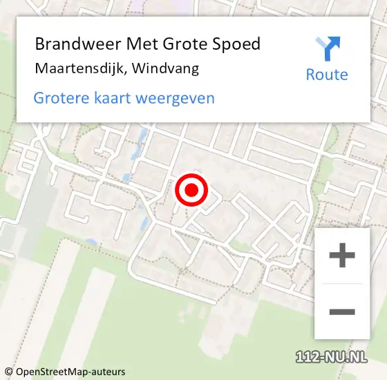 Locatie op kaart van de 112 melding: Brandweer Met Grote Spoed Naar Maartensdijk, Windvang op 8 oktober 2022 12:51