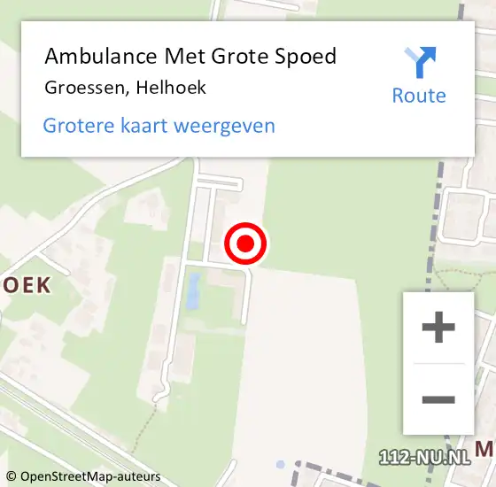Locatie op kaart van de 112 melding: Ambulance Met Grote Spoed Naar Groessen, Helhoek op 8 oktober 2022 13:06