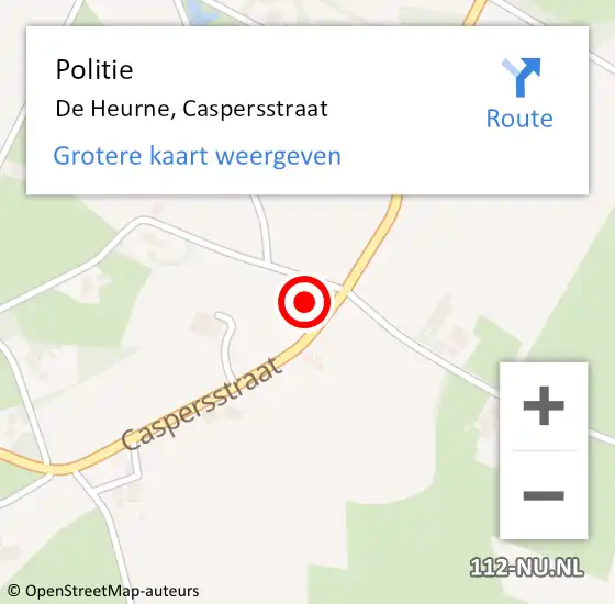 Locatie op kaart van de 112 melding: Politie De Heurne, Caspersstraat op 8 oktober 2022 13:29