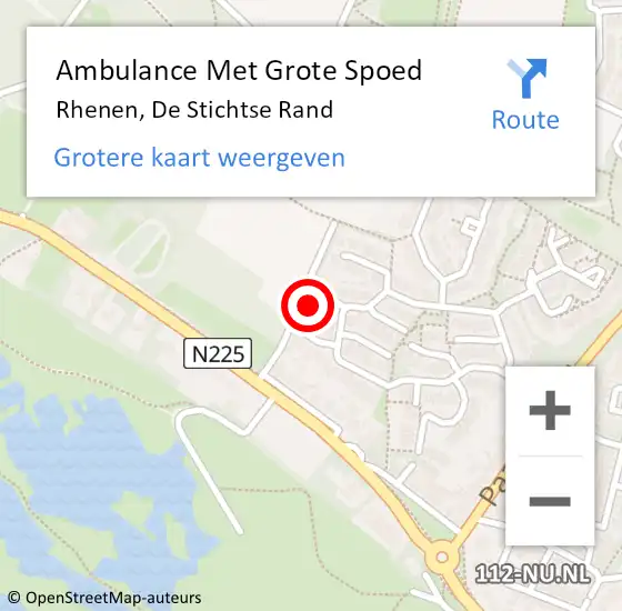 Locatie op kaart van de 112 melding: Ambulance Met Grote Spoed Naar Rhenen, De Stichtse Rand op 8 oktober 2022 13:31