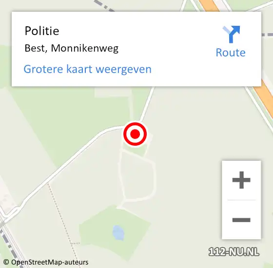 Locatie op kaart van de 112 melding: Politie Best, Monnikenweg op 8 oktober 2022 14:47