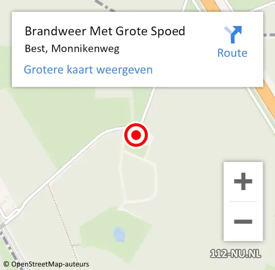 Locatie op kaart van de 112 melding: Brandweer Met Grote Spoed Naar Best, Monnikenweg op 8 oktober 2022 14:48