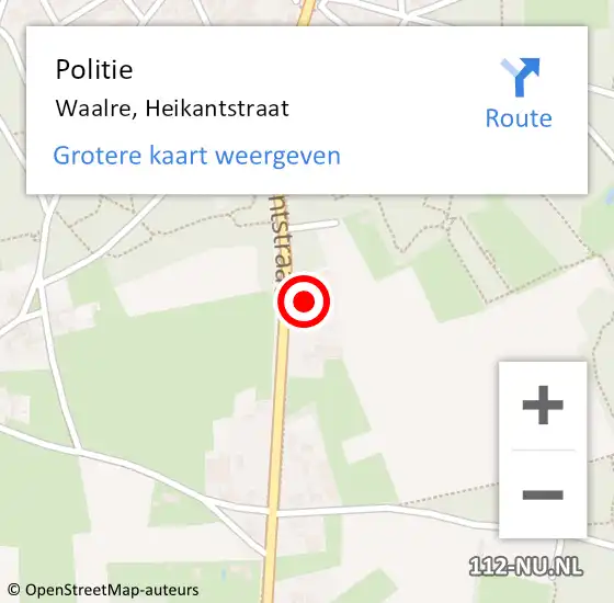 Locatie op kaart van de 112 melding: Politie Waalre, Heikantstraat op 8 oktober 2022 15:08