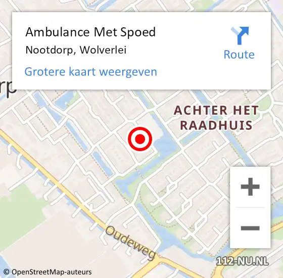 Locatie op kaart van de 112 melding: Ambulance Met Spoed Naar Nootdorp, Wolverlei op 8 oktober 2022 15:44