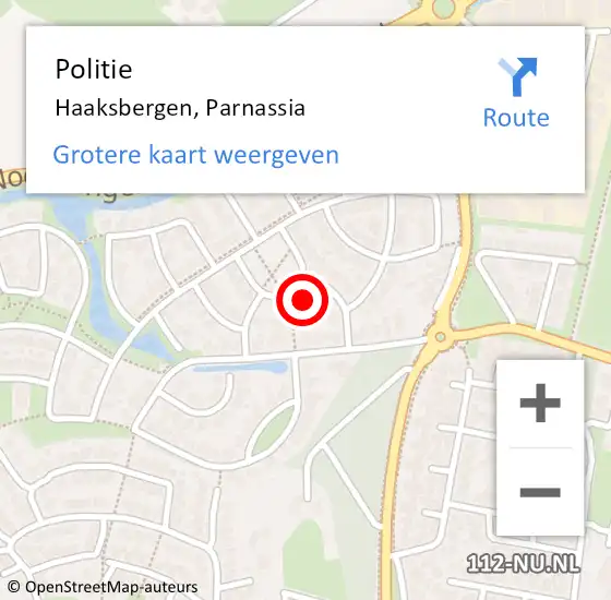 Locatie op kaart van de 112 melding: Politie Haaksbergen, Parnassia op 8 oktober 2022 16:06