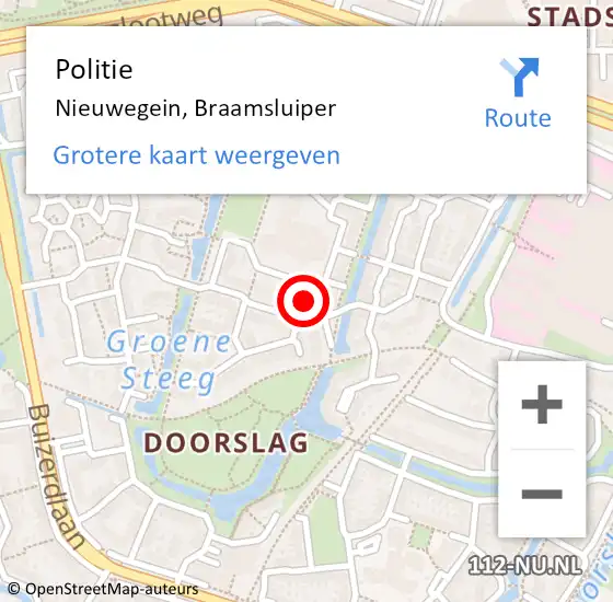 Locatie op kaart van de 112 melding: Politie Nieuwegein, Braamsluiper op 8 oktober 2022 16:08