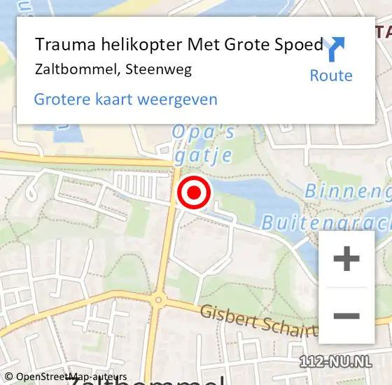 Locatie op kaart van de 112 melding: Trauma helikopter Met Grote Spoed Naar Zaltbommel, Steenweg op 8 oktober 2022 17:29