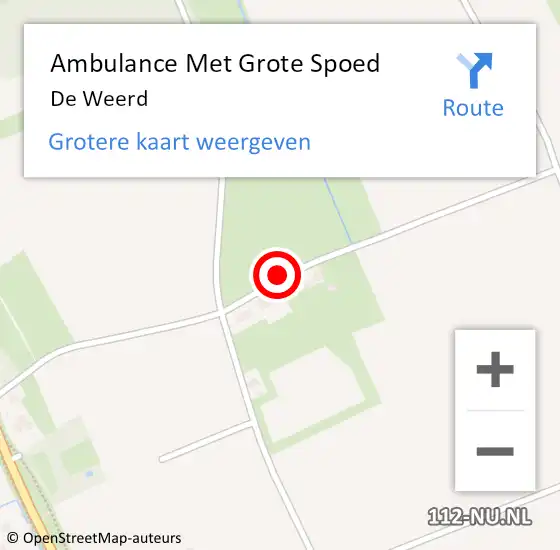 Locatie op kaart van de 112 melding: Ambulance Met Grote Spoed Naar De Weerd op 31 juli 2014 20:13