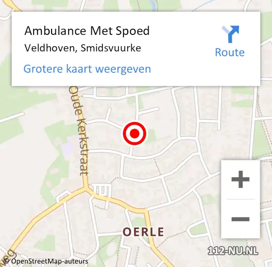 Locatie op kaart van de 112 melding: Ambulance Met Spoed Naar Veldhoven, Smidsvuurke op 31 juli 2014 20:19