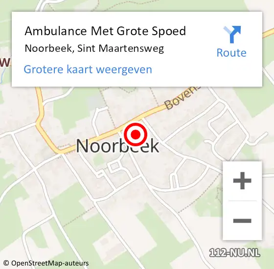 Locatie op kaart van de 112 melding: Ambulance Met Grote Spoed Naar Noorbeek, Sint Maartensweg op 31 juli 2014 20:23