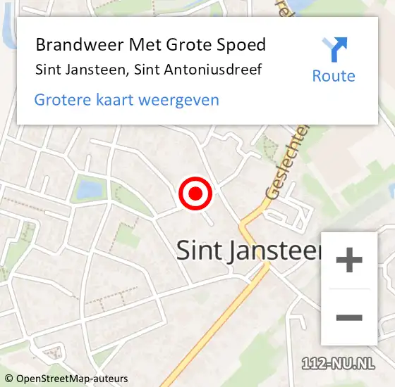 Locatie op kaart van de 112 melding: Brandweer Met Grote Spoed Naar Sint Jansteen, Sint Antoniusdreef op 8 oktober 2022 20:16